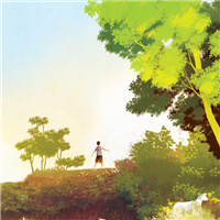 四季如风唯美意境手绘插画