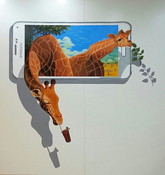 创意长颈鹿手机微信头像