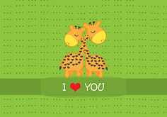 唯美浪漫的长颈鹿夫妻微信头像