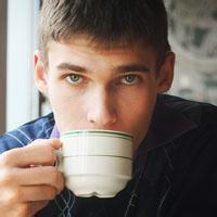 喝咖啡的蓝眼睛型男微信