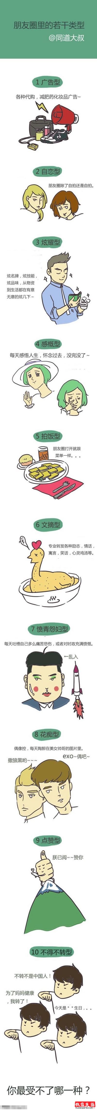 你朋友圈里的这几种类型人，你最受不了哪一种